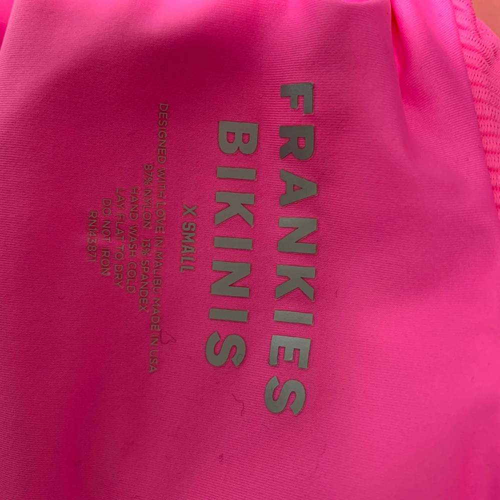 FRANKIES BIKINIS Pink Nylon Spandex Ribbed Swimsuit - Picture 4 of 5